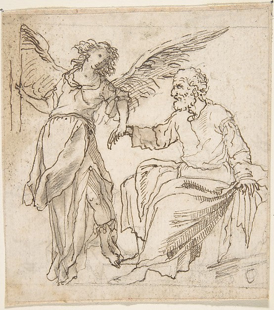 Angel Leading Saint Peter out of Prison  17th cent-Anonymous,,  Poster Print Wall Art