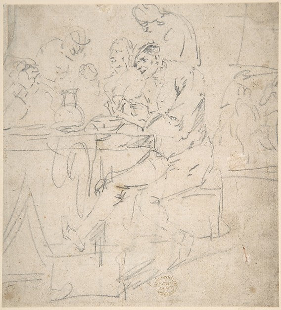 Peasants in a Tavern mid-17th–early 18th cent-Egbert Jasperszo,16x12"(A3) Poster