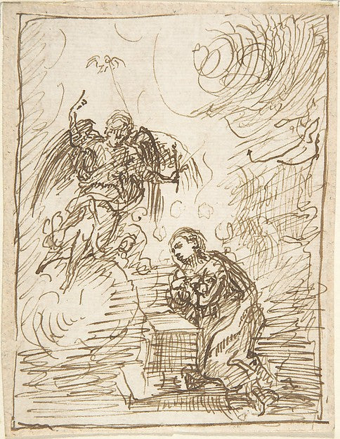 The Annunciation 17th cent-Anonymous, Spanish, School of Sevil,  Poster Print Wall Art