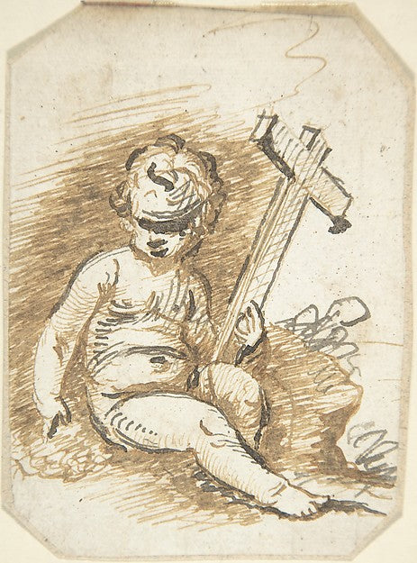 Infant Christ with the Cross 17th cent-Anonymous, Spanish, Sch,  Poster Print Wall Art