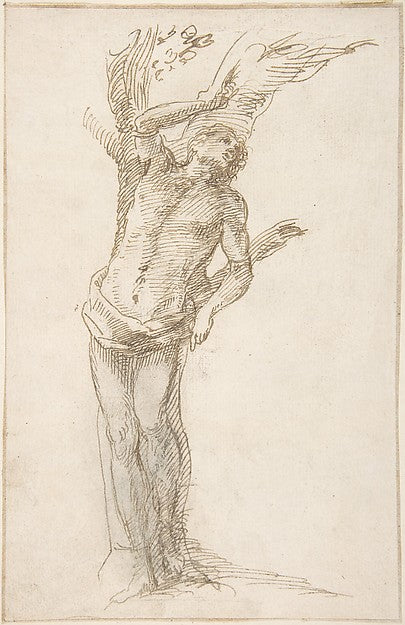 Saint Sebastian  Tied to a Tree 17th cent-Anonymous, Spanish,,  Poster Print Wall Art