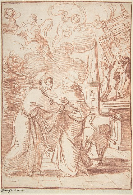 Saint Francis Meeting Saint Dominic 1699–1783-Francisco Vieira,  Poster Print Wall Art