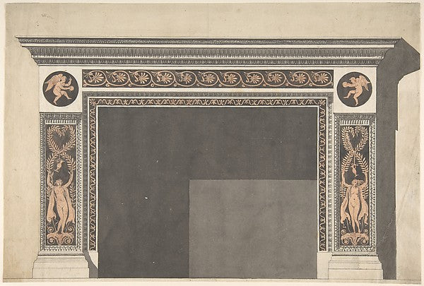 Design for a Chimney Piece in the Pompeian Style c1775-Style o,  Poster Print Wall Art