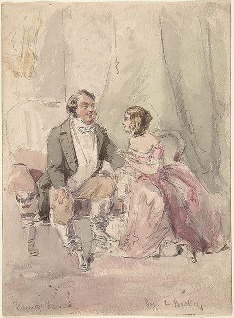 Scene from Vanity Fair -  "Jos and Becky" 1848–80- Jerry Barret,  Poster Print Wall Art