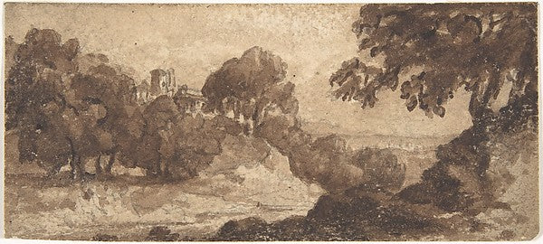 Landscape 1770–1812-Attributed to Heneage Finch, 4th Earl of A,  Poster Print Wall Art