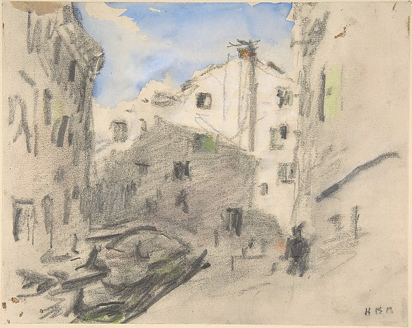 Venetian Street Scene 19th cent-Hercules Brabazon Brabazon,  Poster Print Wall Art