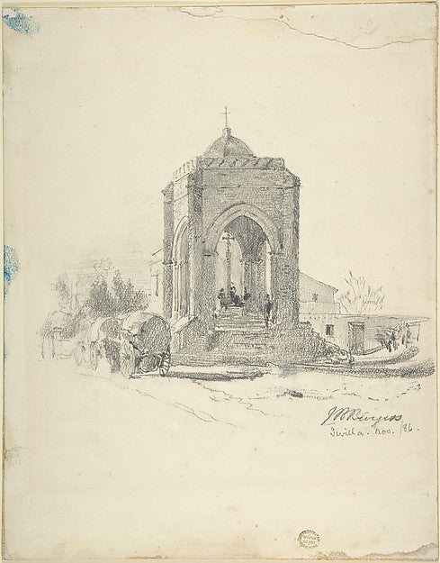 Wayside Temple Near Seville 1886-John Bagnold Burgess,  Poster Print Wall Art