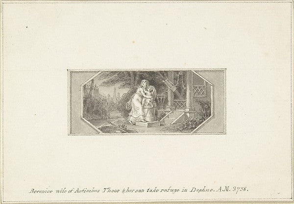 Berenice  wife of Antiochus Theos  and her son take refuge in,  Poster Print Wall Art