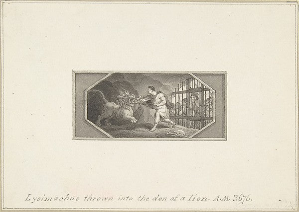Lysimachus thrown into the Den of a Lion 1790–1800-Edward Fran,  Poster Print Wall Art