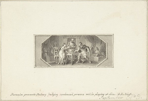 Berenice prevents Ptolemy judging Condemned Persons while play,  Poster Print Wall Art