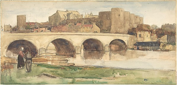 View of a Bridge at Angers c1903-Sir David Young Cameron,16x12"(A3) Poster