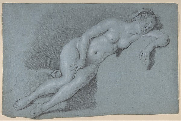 Reclining Female Nude mid-17th cent-Govert Flinck,  Poster Print Wall Art