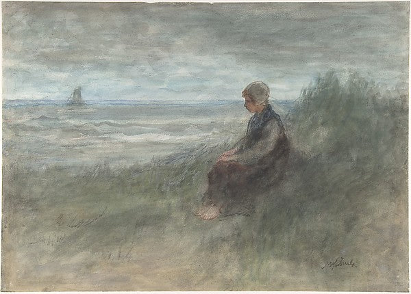 Girl in the Dunes mid-19th–early 20th cent-Jozef Israels,16x12"(A3) Poster