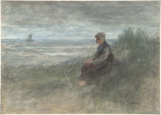 Girl in the Dunes mid-19th–early 20th cent-Jozef Israels,16x12"(A3) Poster