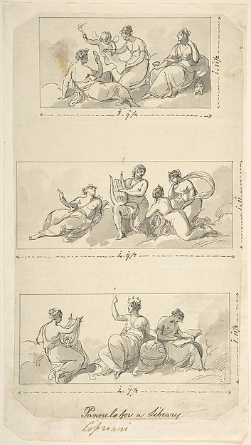 Design for Three Panels for a Library 1745–85-Giovanni Battist, Poster Print