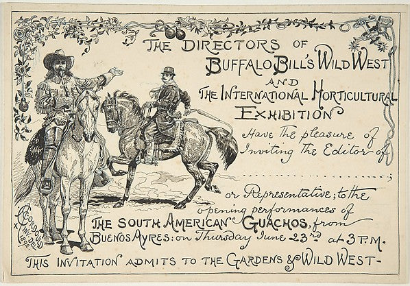 Invitation to the South American Gauchos by the directors of B, Poster Print
