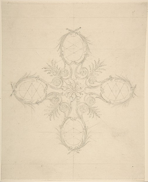Ornament in the Shape of a Cross 1743–96-Office of Sir William,  Poster Print Wall Art
