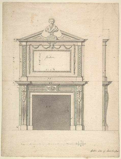 Design for a Chimney-piece  for Thomas Hollis of Lincoln's Inn,16x12"(A3)Poster