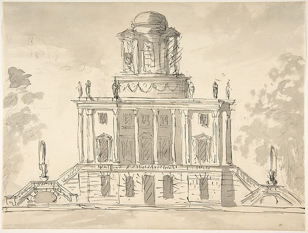 Design for a Mausoleum 1740–1800-Sir William Chambers,Götebor, Poster Print