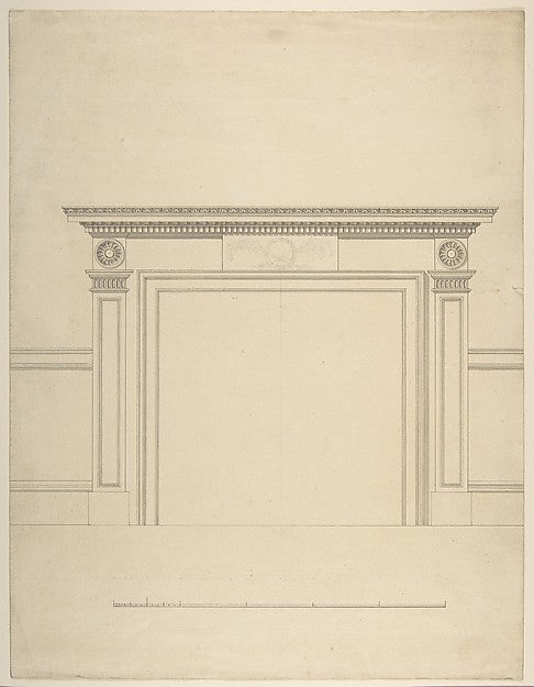 Design for a Chimneypiece 1740–1800-After Sir William Chambers,  Poster Print Wall Art