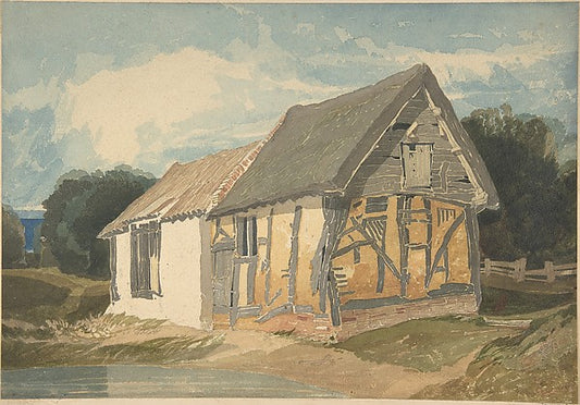 Farm Building by a Pond 1808–11-John Sell Cotman,16x12"(A3) Poster