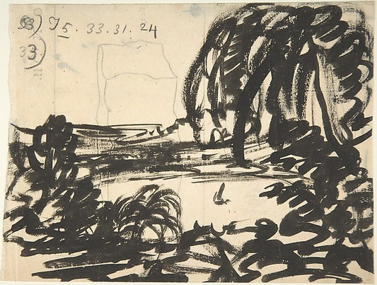 A Blot-Lake with Boat  Surrounded by Trees 1735–86-Alexander C,16x12"(A3)Poster