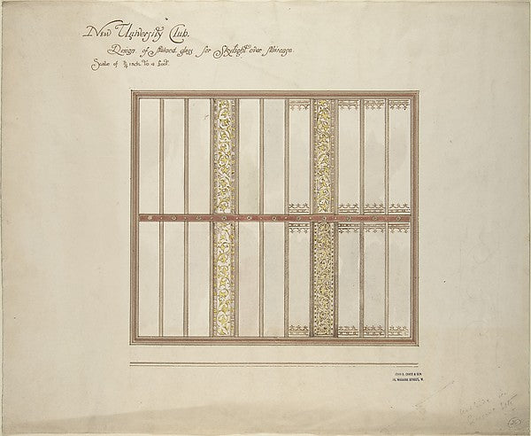 Design for Skylight  New University Club 19th cent-John Dibble,  Poster Print Wall Art