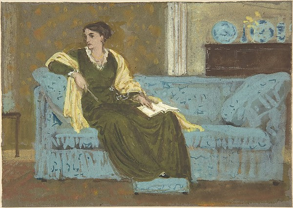 Woman Seated on a Sofa 1865–1915-Walter Crane,16x12"(A3) Poster