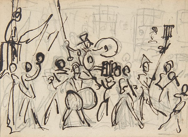 A Parade c1850-George Cruikshank,16x12