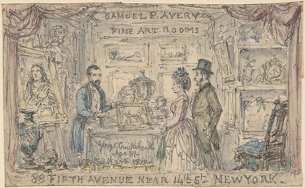 Design for Trade Card for Samuel P. Avery 1873-George Cruiksha,  Poster Print Wall Art