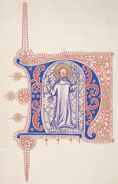 Illuminated Initial "N" 1830–62-Freeman Gage Delamotte,  Poster Print Wall Art