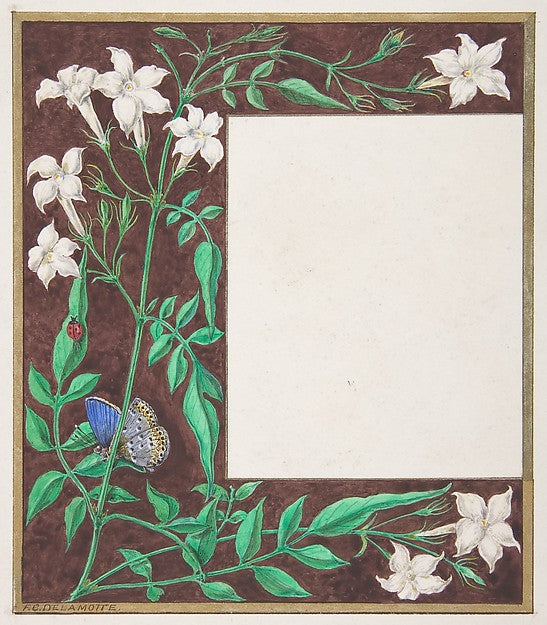 Floral Border Design 1830–62-Freeman Gage Delamotte,  Poster Print Wall Art