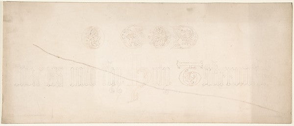 Inscription in Gothic Letters 1830–62-Freeman Gage Delamotte,  Poster Print Wall Art