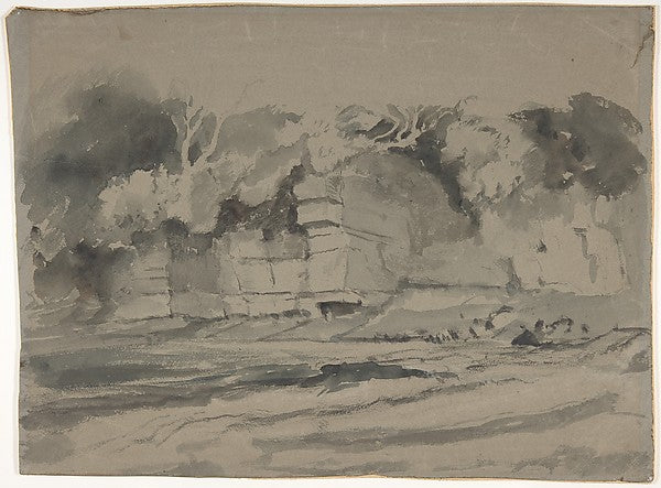 Landscape with a Rock Wall  perhaps in Westmorland 1800–1849-A,  Poster Print Wall Art