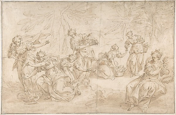 Eurydice Bitten by a Serpent n.d.-Hendrick de Clerck,  Poster Print Wall Art