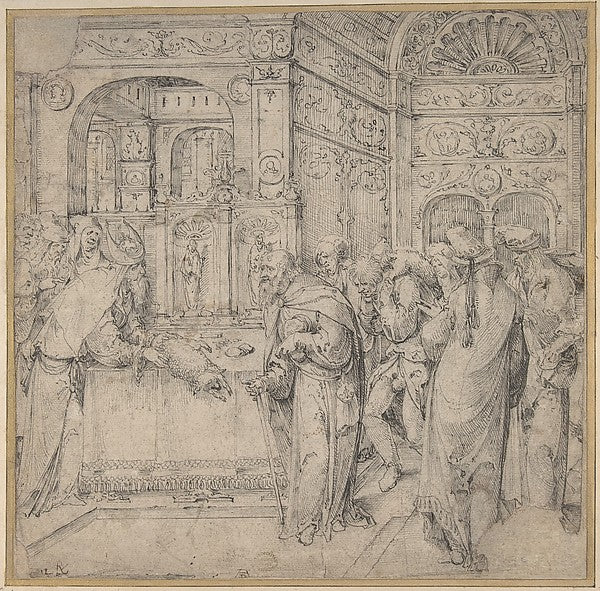 Joachim's Offering Refused early 16th cent-Attributed to Jan W,16x12"(A3) Poster