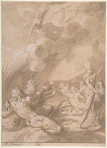Juno Appearing to Sea Gods late 16th–early 17th cent-Cornelis,  Poster Print Wall Art