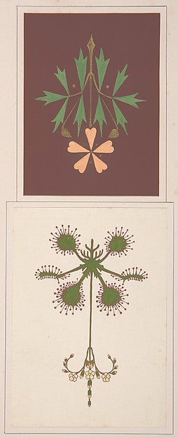 Two design drawings c1883,based on earlier design-Christopher,  Poster Print Wall Art