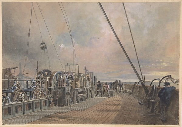 Deck of Great Eastern  Aft -  the Paying-out Machinery 1866-Robe,  Poster Print Wall Art