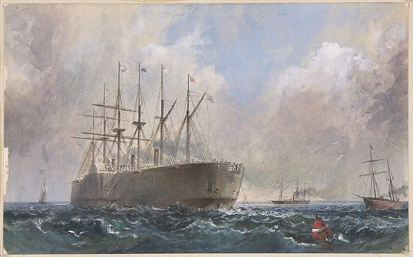 Telegraph Cable Fleet at Sea  1865 1865–66-Robert Charles Dudl,  Poster Print Wall Art