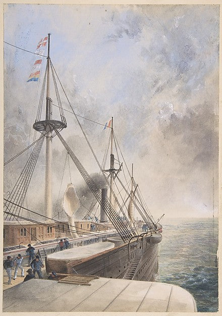 View Looking Aft from the Port Paddle-box on the Deck of the G,  Poster Print Wall Art