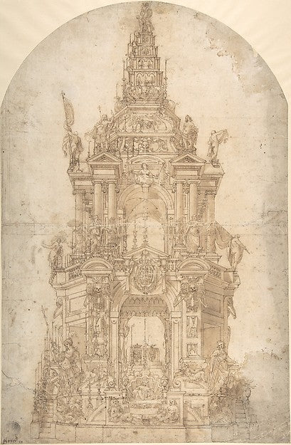 Design for the Catafalque of a Prince c1610–25-Pier Francesco,16x12"(A3) Poster