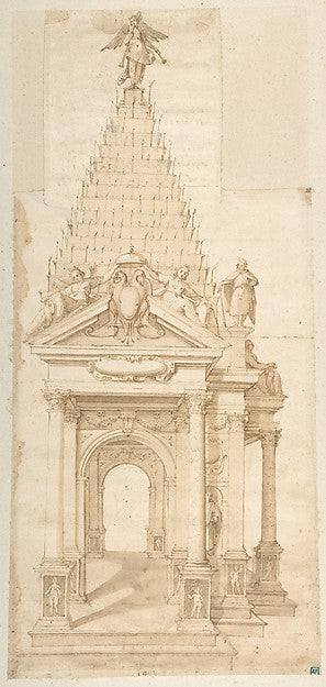 Drawing of a Catafalque for Philip II of Spain  1598 1598-Ales,  Poster Print Wall Art
