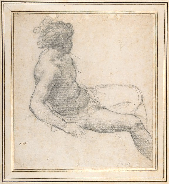 Study of a Seated Youth for the Age of Gold 1637-Pietro da Cor,16x12"(A3) Poster