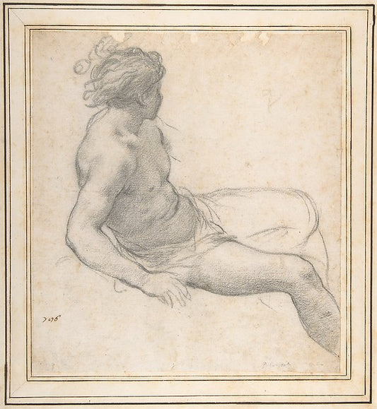 Study of a Seated Youth for the Age of Gold 1637-Pietro da Cor,16x12"(A3) Poster