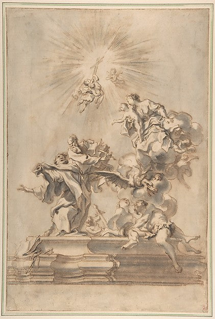 The Ascension of the Virgin 1647–1726-Gregorio de' Ferrari,16x12"(A3) Poster