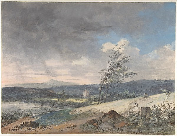 Windswept Landscape n.d.-Louis Gabriel Moreau,  Poster Print