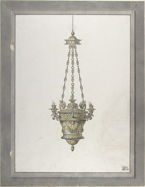 Design for an Incense Burner. Trace of Second Design at Right., Poster Print