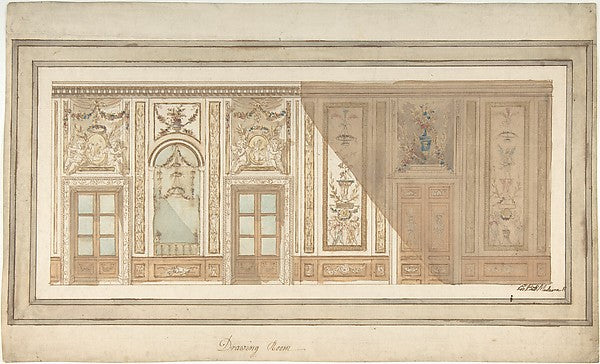 Design for Decoration of a Drawing Room 1758–1803-Giovanni Bat,16x12