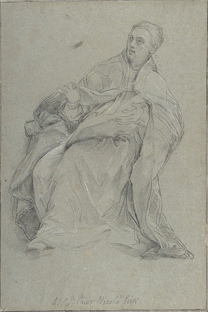 Study for a Seated Prelate  1685–86-Carlo Maratti,  Poster Print Wall Art